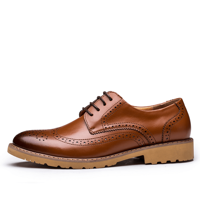 Genuine Leather Brogue Carved Business Casual Oxfords