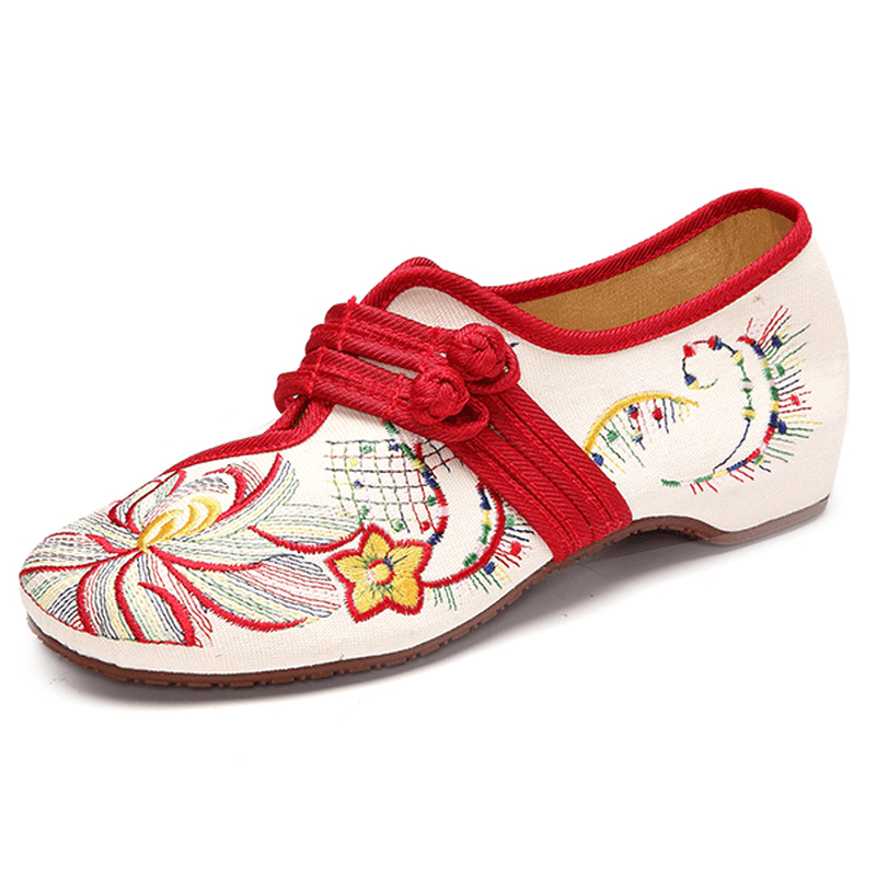 US Size 5-12 Women Casual Embroidery Floral Slip on Outdoor Flat Shoes - MRSLM