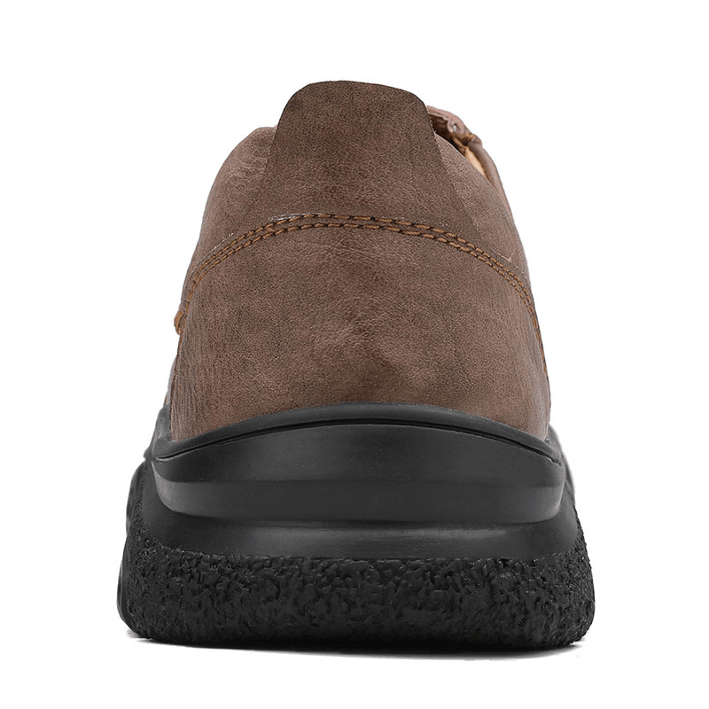 Anti-Collision Toe Cap Casual Soft Cow Split Leather Loafers