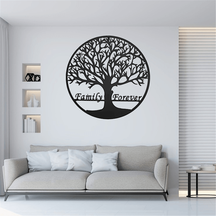 24In/60Cm Metal Tree Hanging Wall Art round Sculpture Family Forever Home Decoration