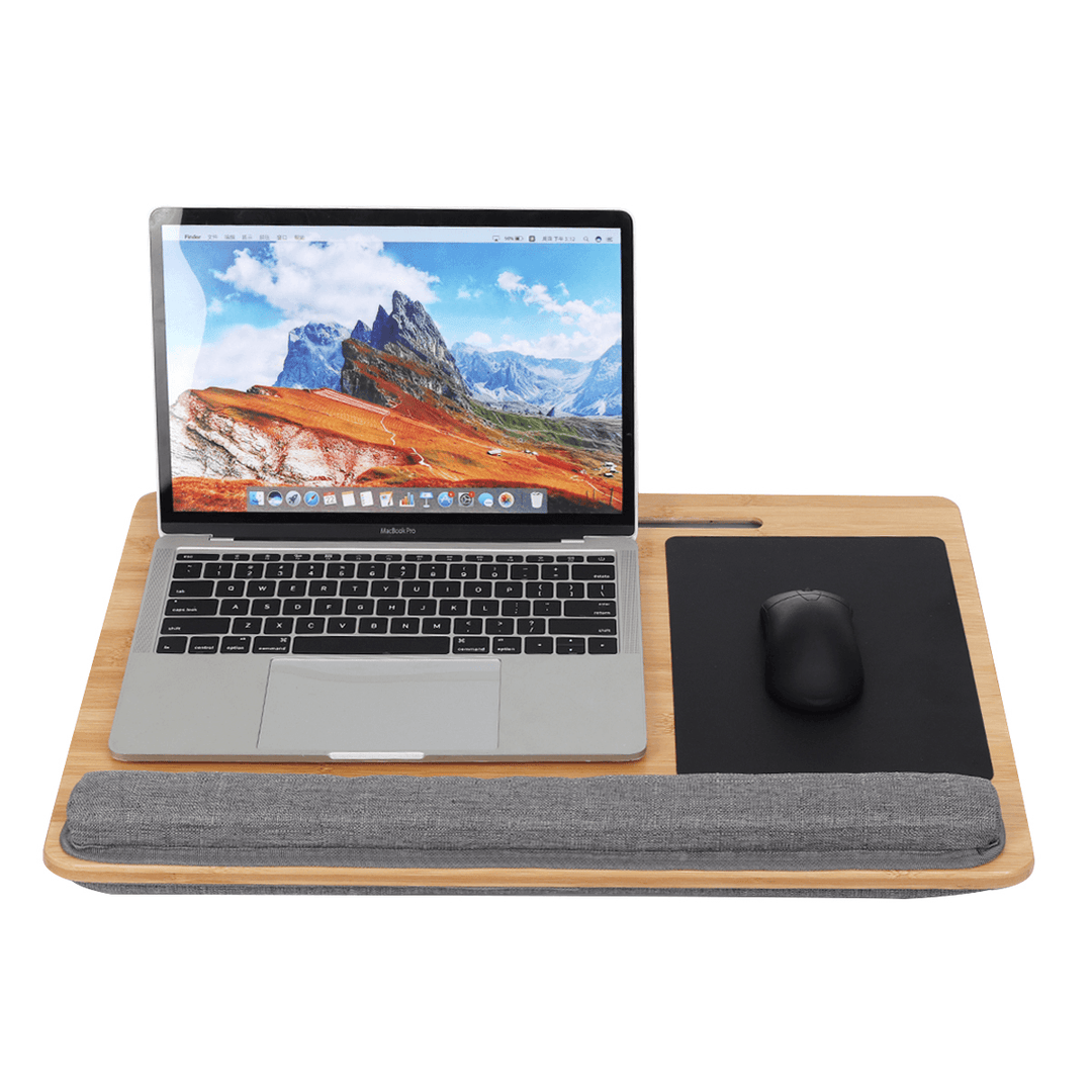 Laptop Desk Adjustable with Tablet Holder Portable Wooden Bed Table Notebook Desk