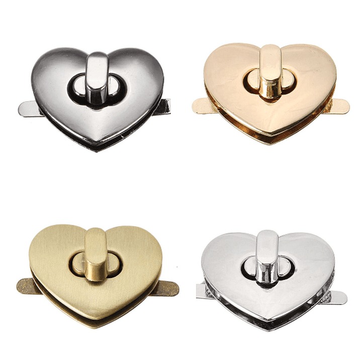 DIY Heart Shape Clasp Turn Twist Metal Lock Buckle for Handbag Bag Purse