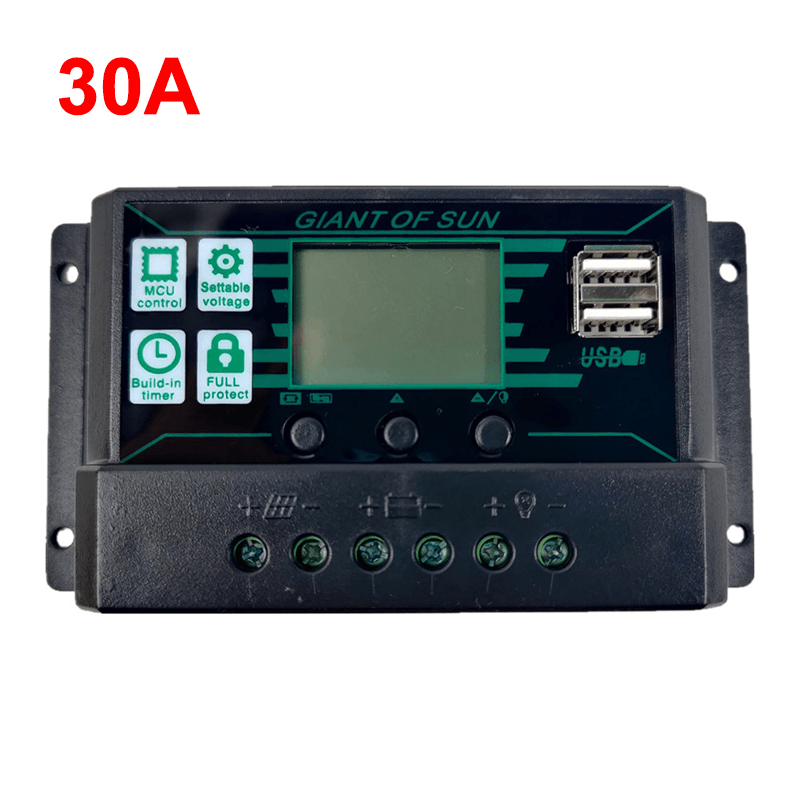 12V/24V 10A-100A LCD Solar Controller Dual USB DC Port Current Solar Charge Cotroller - MRSLM