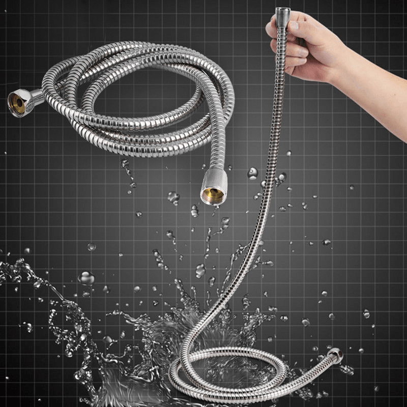 1.2M 1.5M 2M Shower Hose Stainless Steel Plumbing Flexible Bathroom Bath Shower Head Tube Hose Water Pipe Tools G1/2 Inch