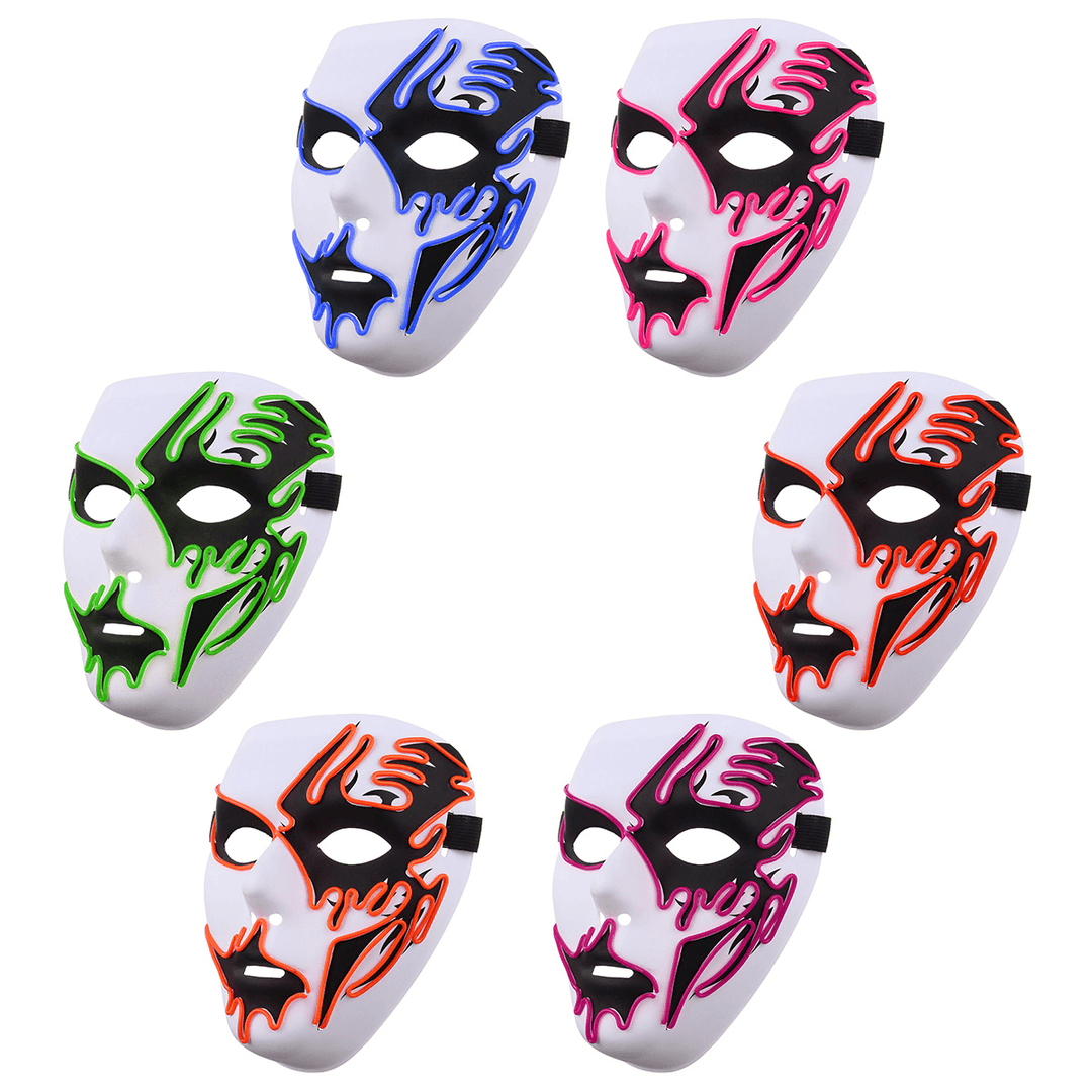 Halloween Mask LED Luminous Flashing Party Masks Light up Dance Halloween Cosplay Props