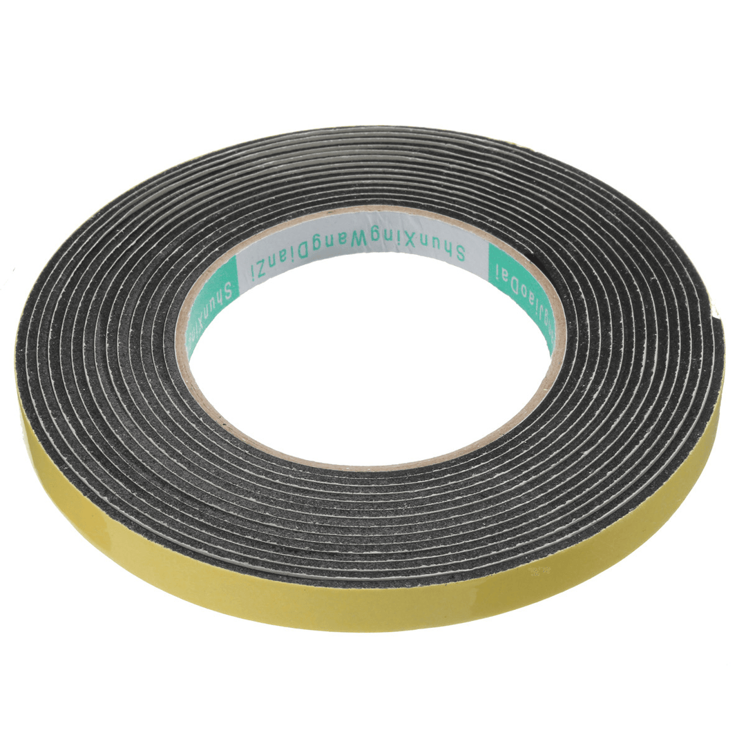 Safety Black Single Sided Adhesive Foam Cushion Tape Closed Cell 5M X 2Mm X 10Mm