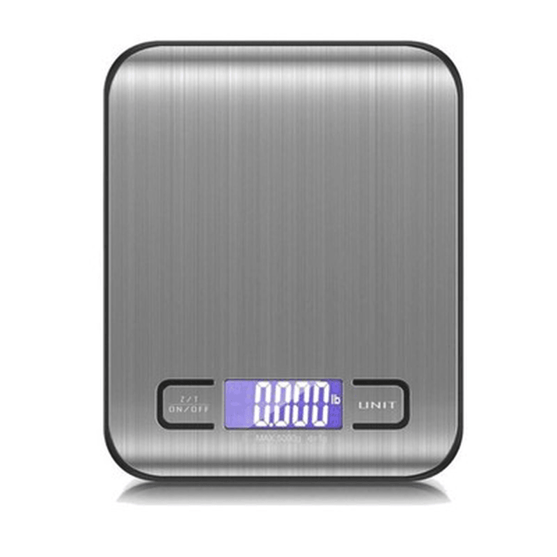 5/10Kg Digital Multi-Function Food Kitchen Scale Stainless Steel Fingerprint-Proof Finish Platform with LCD Display Baking Scale for Cooking Baking