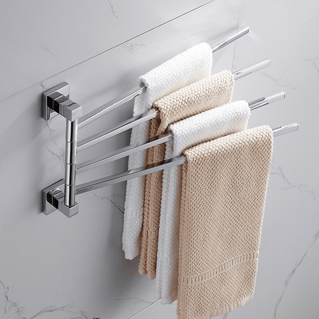 2/3/4 Poles Stainless Stainless Steel Rotating Towel Rack Bath Rail Hanger Towel Holder