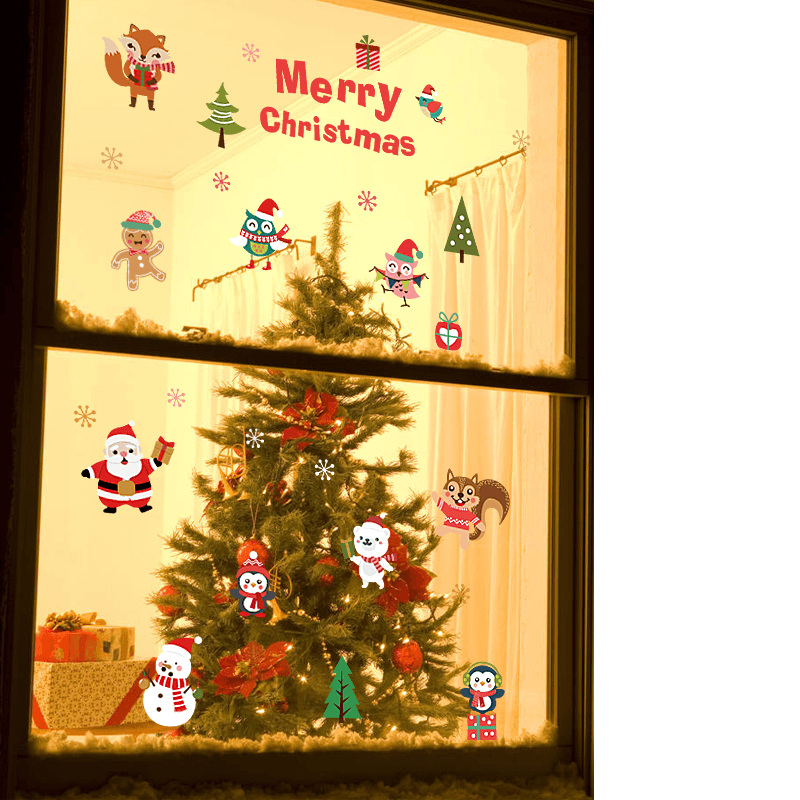 Miico SK6038 Christmas Sticker Novetly Cartoon Wall Stickers for Kids Room Decoration Christmas Party