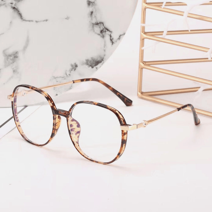 Unisex Oval Full Frame Flat-Light Fashion Simple Glasses