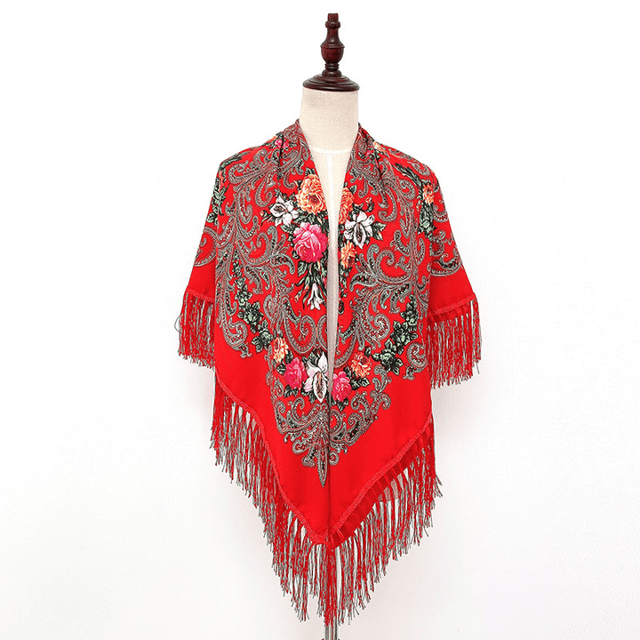 Russian Style Muslim Autumn and Winter Warm Shawl