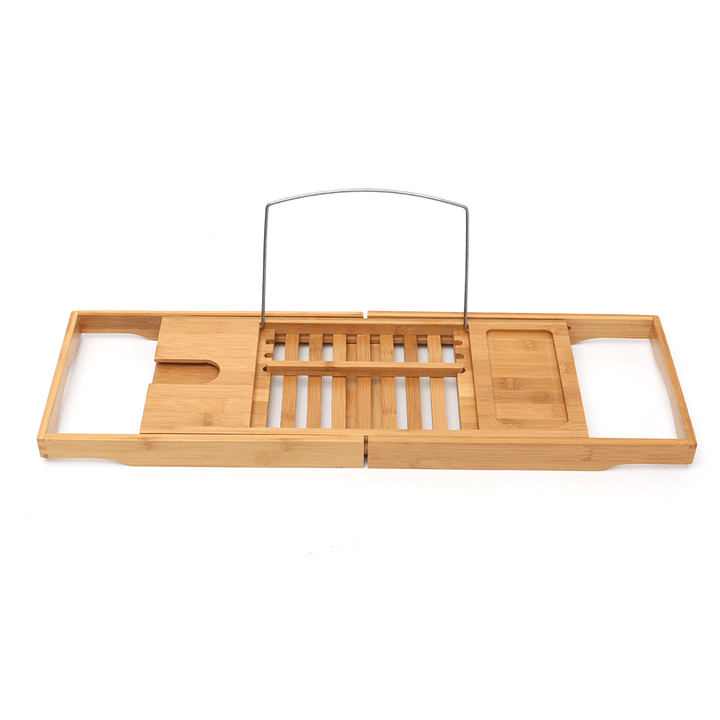 Luxury Bathroom Bamboo Bath Shelf Bridge Tub Caddy Tray Rack Wine Holder Bathtub Rack Support Storage