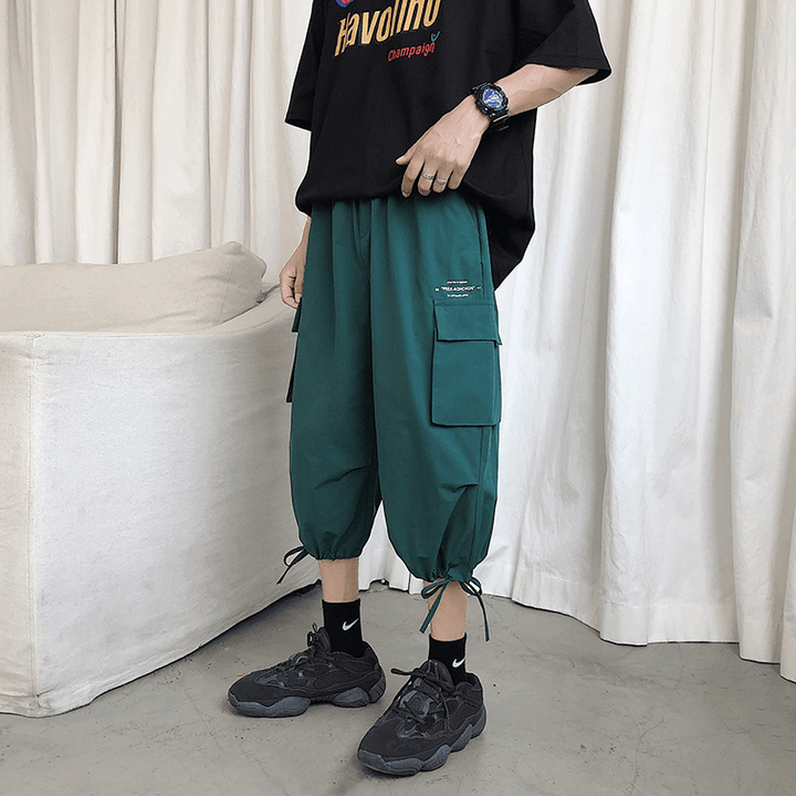 Cropped Pants Men'S Summer Thin Overalls Korean Version