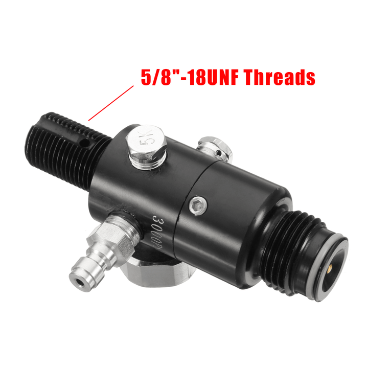 5/8 Inch 18UNF Thread Paint Valve Ball Regulator 3000Psi HPA Air Tank Output 800Psi