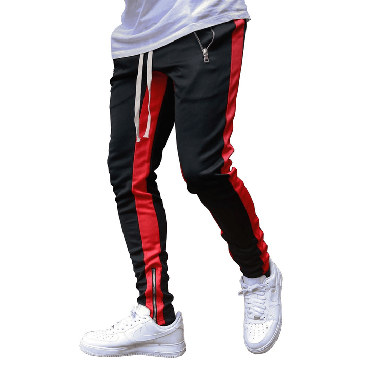 Men'S Strappy Trousers Trousers Zippered Sports Trousers