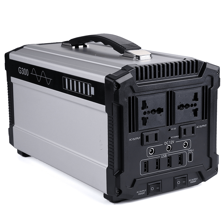 296Wh 600W Peak Solar Powered System Generator Supply Pure Sine Wave Source Energy Storage Battery - MRSLM