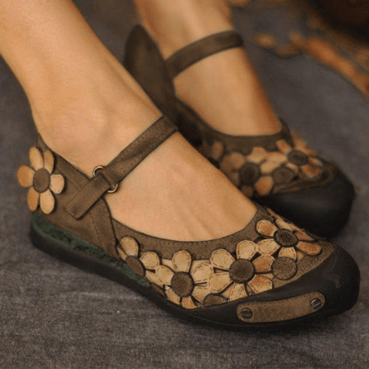 Women Casual Flower Loafers Soft Flats Shoes