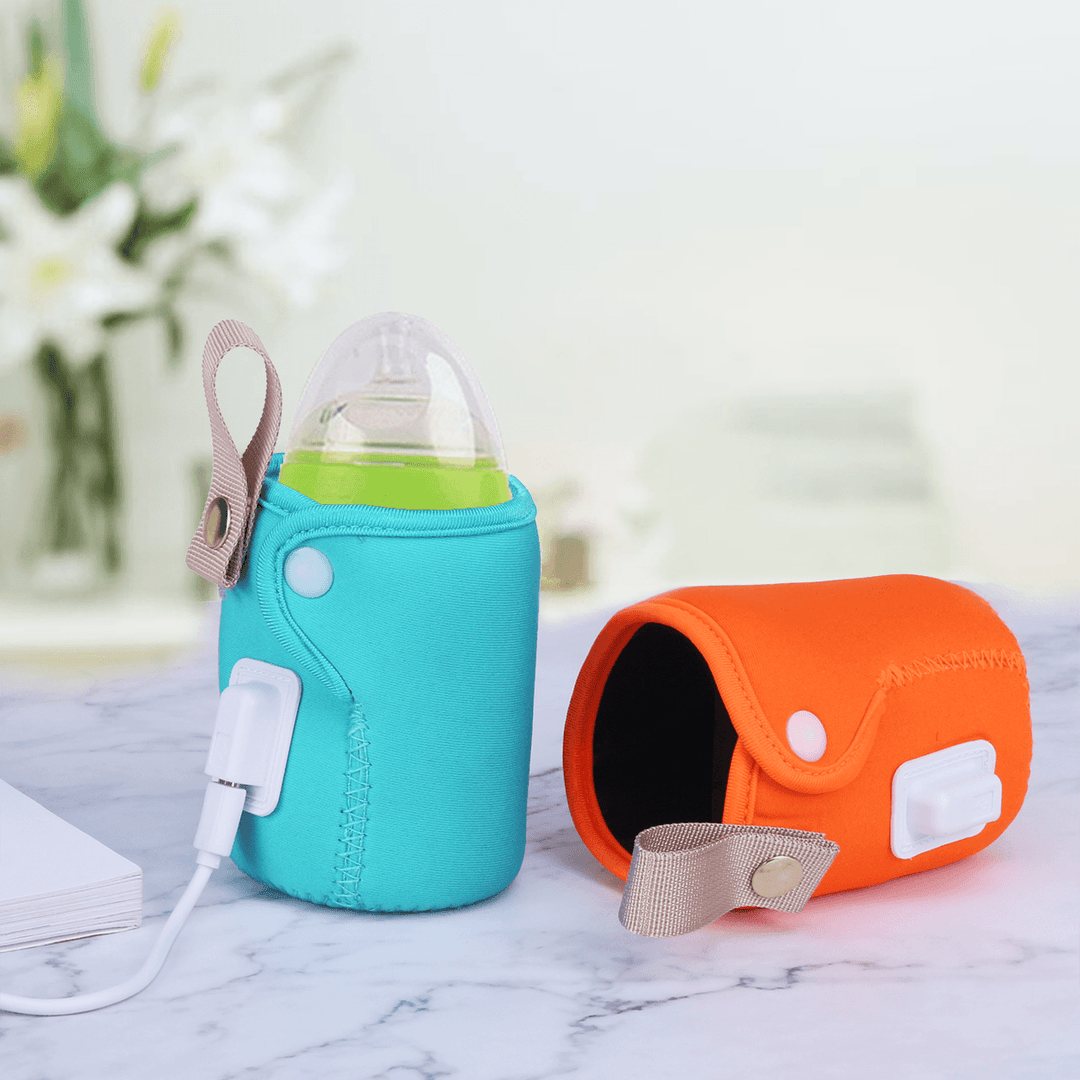 USB Baby Bottle Warmer Portable Warmer Infant Feeding Bottle Heated Cover Thermostat Heater