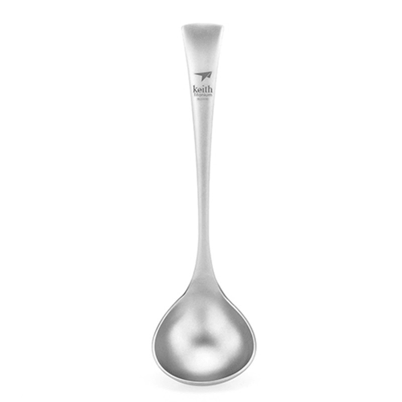 Keith Soup Spoon Large Capacity Titanium Spoon Portable Camping Travel Picnic Tableware