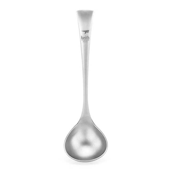 Keith Soup Spoon Large Capacity Titanium Spoon Portable Camping Travel Picnic Tableware