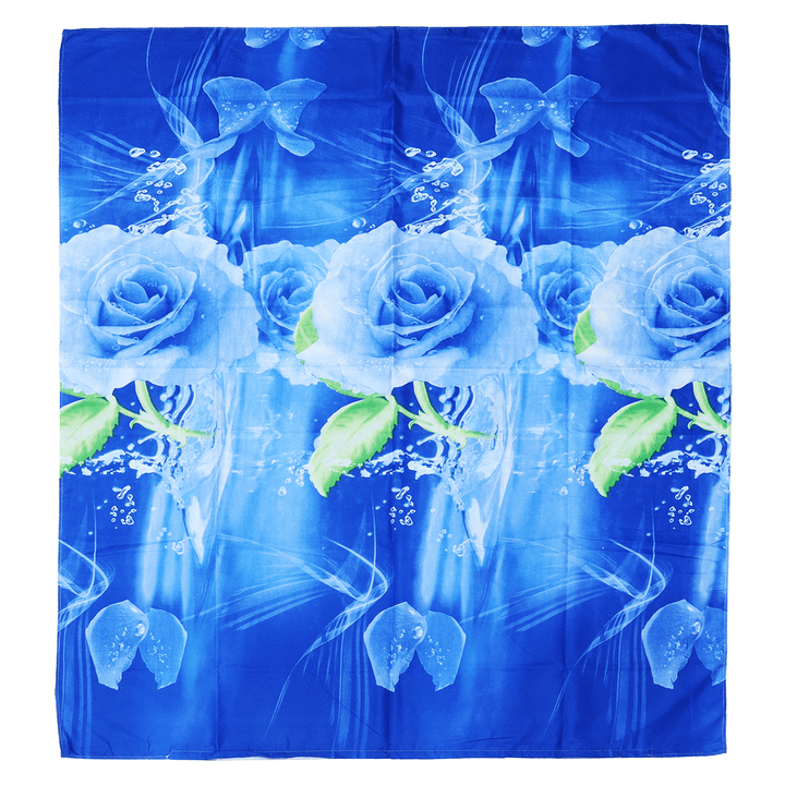 3PCS 200 X 230Cm 3D Blue Rose Printed Bedding Pillowcase Quilt Cover Bedding Sets Queen Size