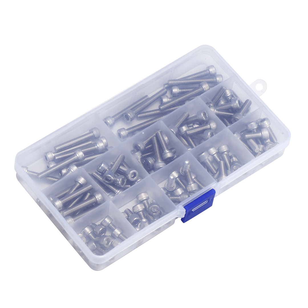 120Pcs M5 304 Stainless Steel Hex Socket Cap Head Screw Bolts Assortment Set