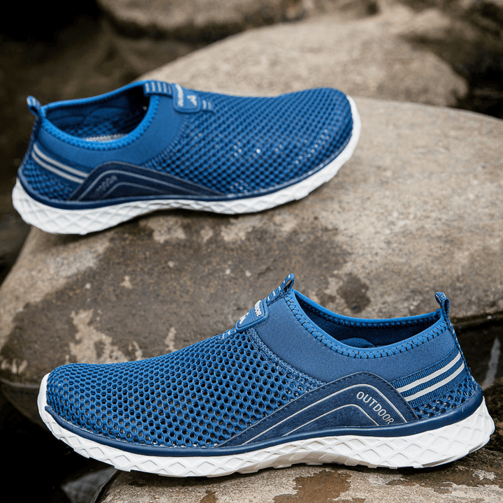 Men Mesh Breathable Non Slip Lightweight Comfy Slip on Outdoor Casual Wading Shoes