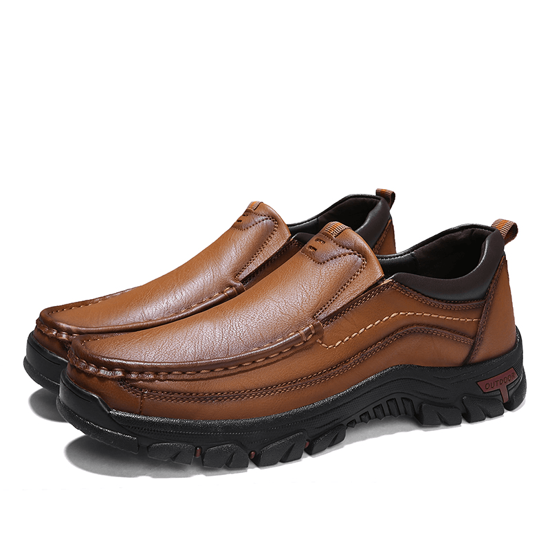 Men Soft Cowhide Slip Resistant Sole Daily Business Casual Loafers