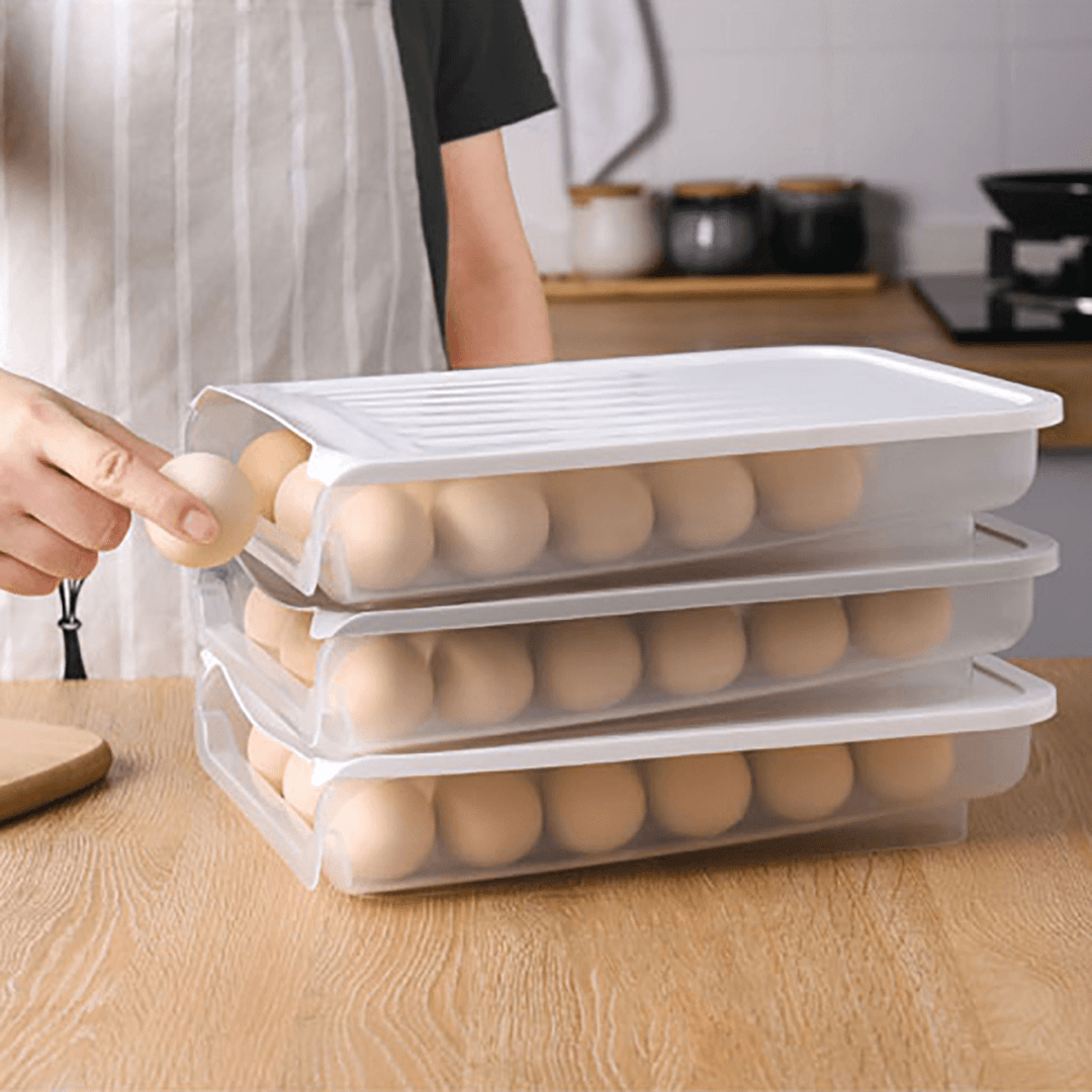 18 Grid Kitchen Egg Storage Eggs Holder Stackable Freezer Dust-Proof and Portable Egg Storage Container