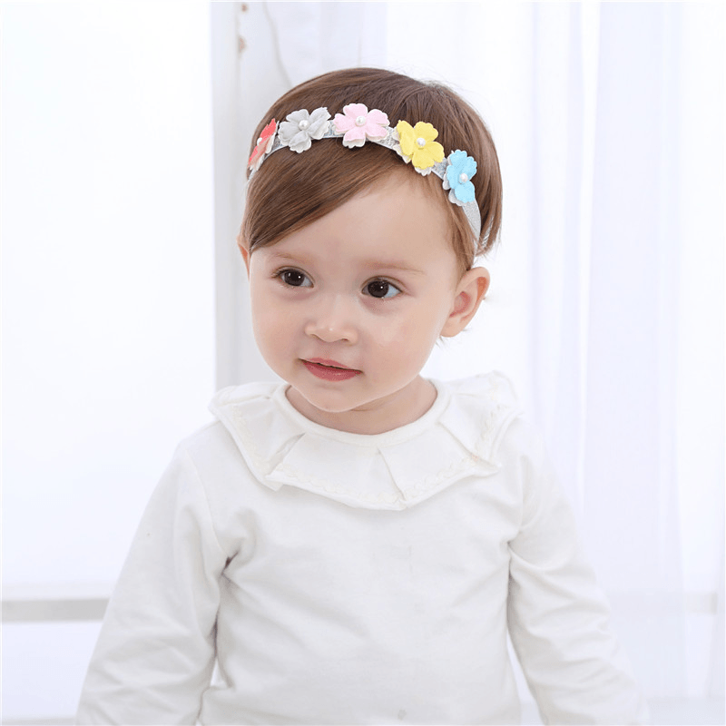 Children'S Pearl Five-Color Flower Headband