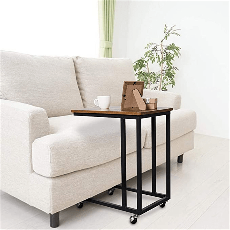 C Table Sofa Side Mobile / Fixed End Table for Living Room Coffee Laptop Desk