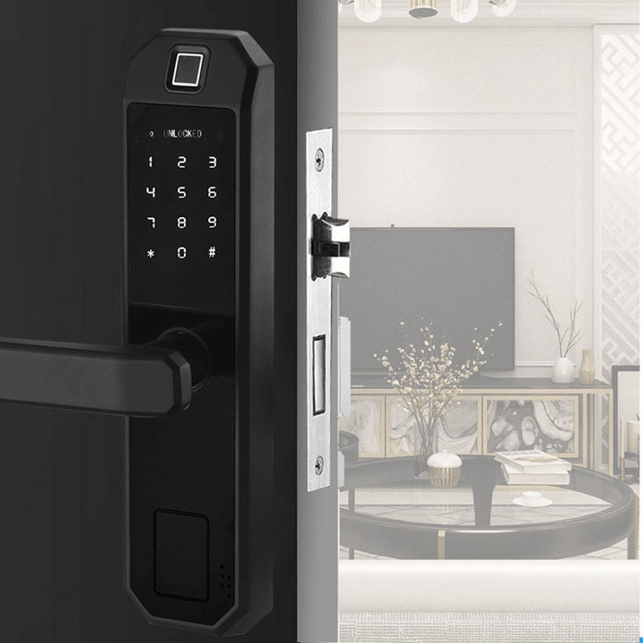 F1 Smart Fingerprint Door Lock with Keypad Electronic Intelligent Security Lock Household Bedroom Anti-Theft Door Password Card Key Locker