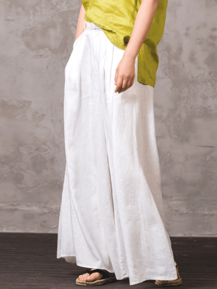 100% Cotton Woman Loose Fit Floor Length Pants