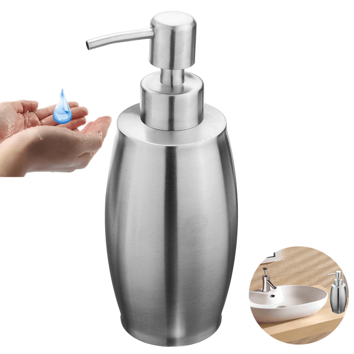 SH158 Uniform Push Stainless Steel Sanding Liquid Soap/Latex/Hand Dispenser 375ML