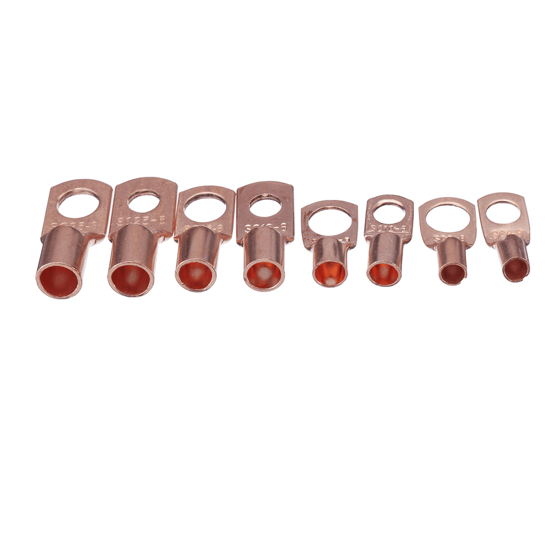 60Pcs Copper Ring Lug Terminal with Box Cable Lugs Crimp Terminals Wire Connector Terminal