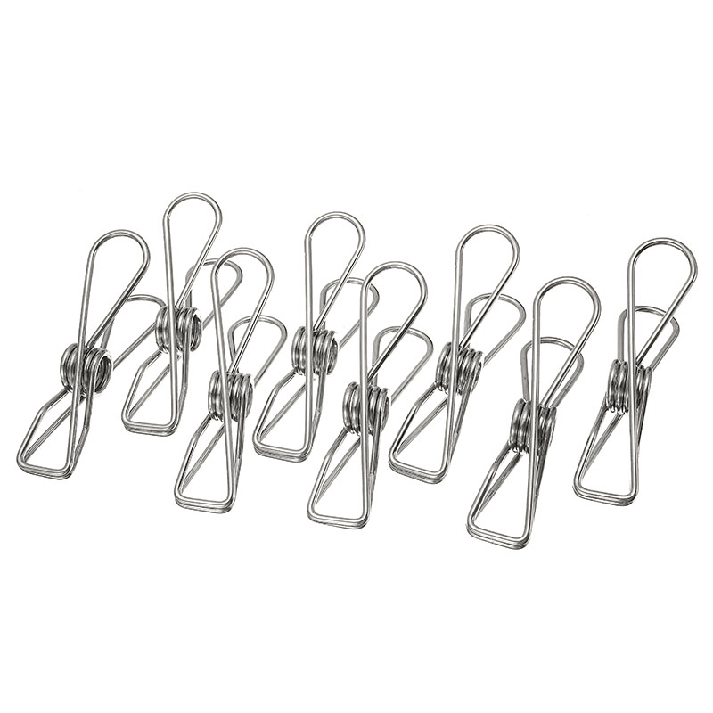 8Pcs Big Size Clothes Metal Wire Clips 8.5Cm Hanger Pegs for Socks Underwear Towel Sheet