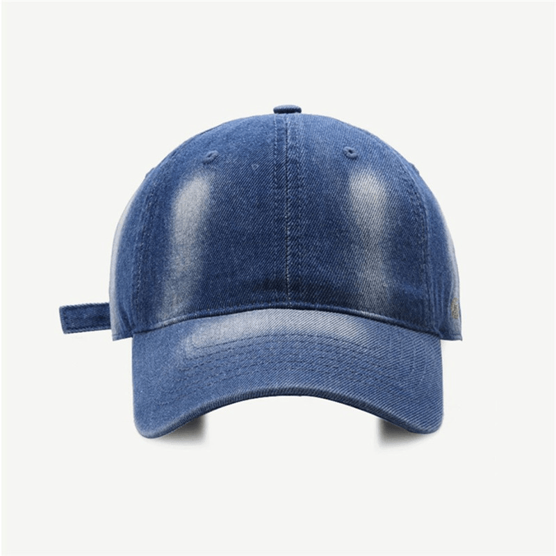 Simple Solid Color Washed Denim Baseball Cap