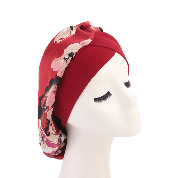 Adults Nightcap Wide-Brimmed Floral Men Women Sleeping Cap for Spring Autumn Winter - MRSLM