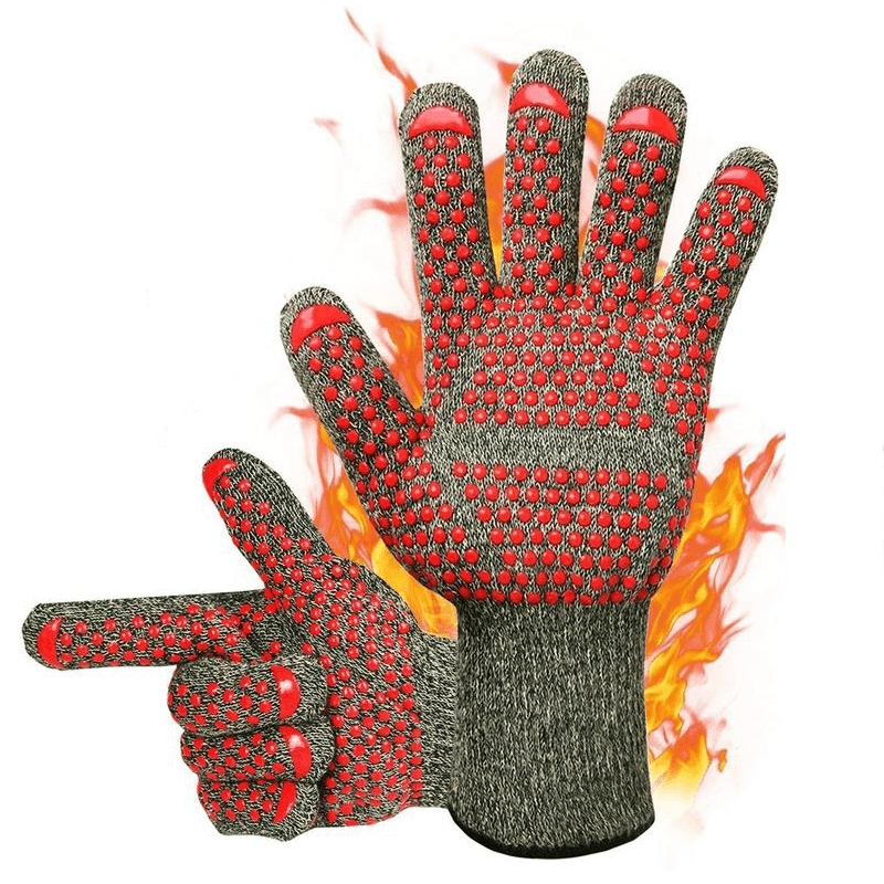 Ipree¬Æ 1 Pcs BBQ Grill Glove 300-500‚ÑÉ Extreme Heat Resistant Gloves Cooking Baking Gloves Camping Picnic