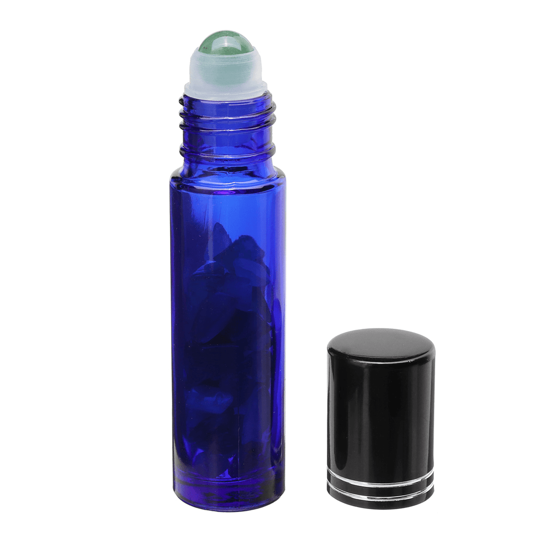 10Pcs Natural Crystals Glass Essential Oil Gemstone Roller Ball Chip inside Bottles