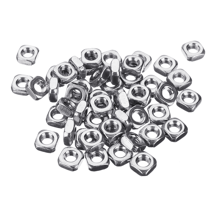 Suleve‚Ñ¢ M5SN1 M5 304 Stainless Steel Square Nut Machine Screw Nuts 50Pcs