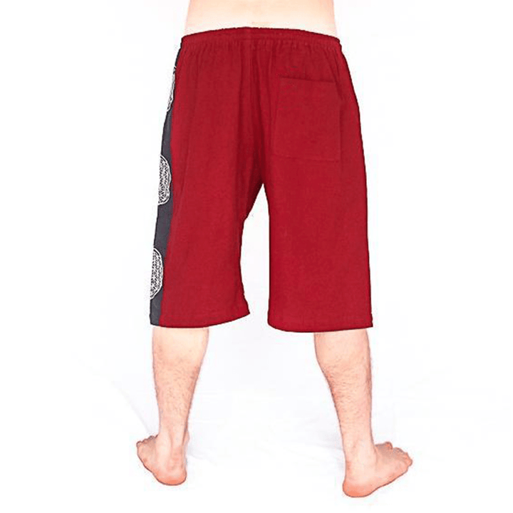 Mens Retro Printed Beach Holiday Casual Shorts Breathable Quick Dry Half Pants