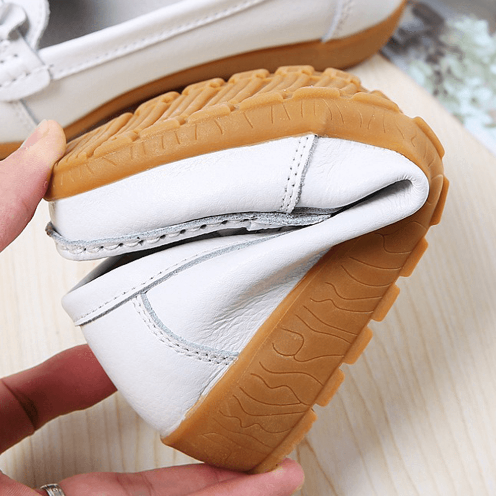 Women Bowknot Stitching Decor Comfy Slip Resistant Casual Loafers