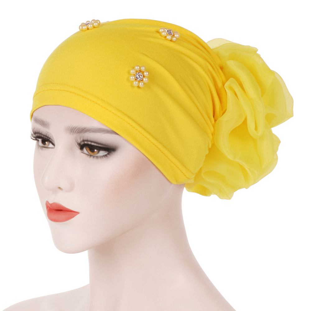 Women Winter Cotton Earmuffs Muslin Chemical Turban Cap