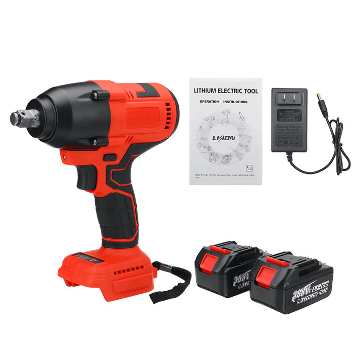 388VF 1200N.M Brushless Electric Impact Wrench Driver Screwdriver W/ None/1/2 Battery Also for Makita 18V Battery