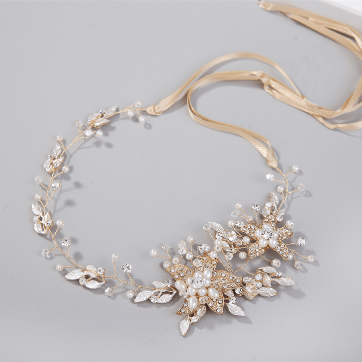 Gold and Silver Rhinestone Alloy Handmade Headwear