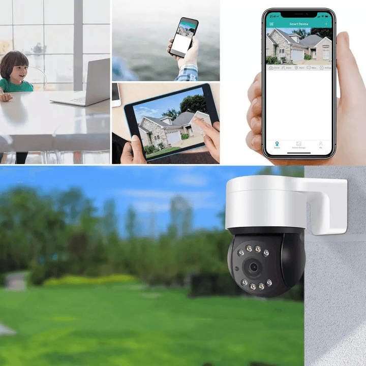 BESDER 2MP 1080P 48V POE Mini PTZ IP Camera Outdoor SD Card AI Human Detection Dome Camera IP Audio IR White LED CCTV Security Camera