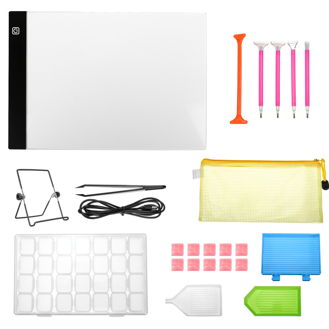 34Pcs/Set DIY Diamond Paintings Tool Cross Stitch Tool Set W/ Copy Board for DIY Art Craft