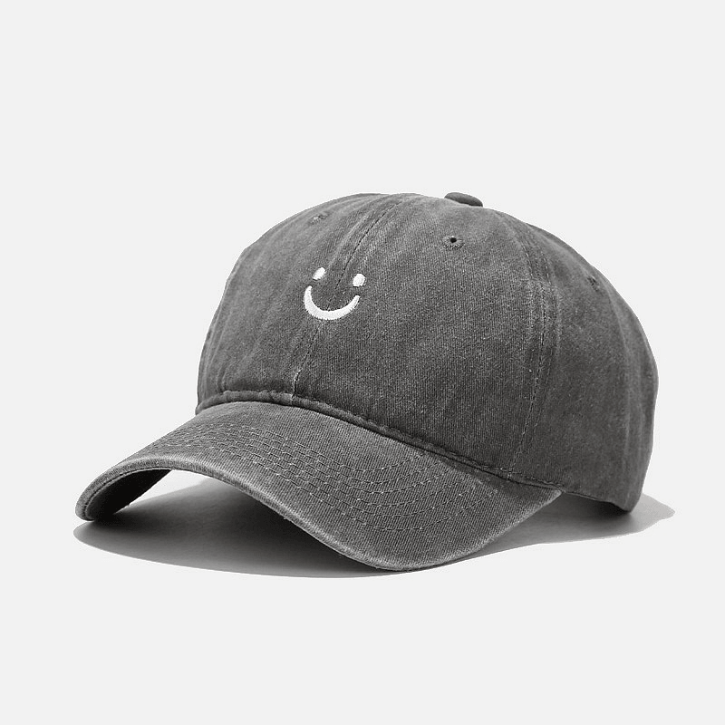 Emoji Smiley Washed Old Baseball Cap