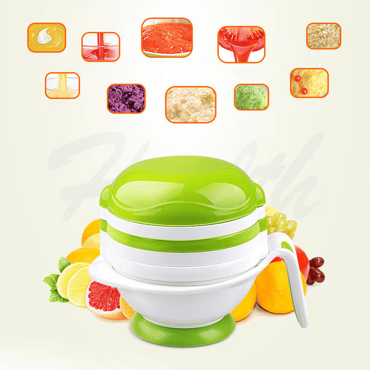 GL YM-1 Multifunction Grinder Bowl 8 in 1 Baby Feeding Set Baby Fruit Feeder Baby Food Grinder Cook